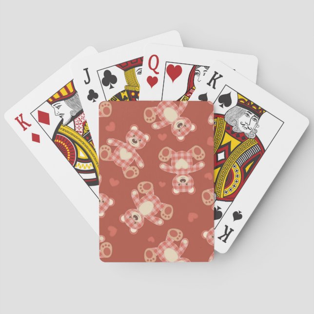 björnpatchworkmönster kortlek (Baksidan)