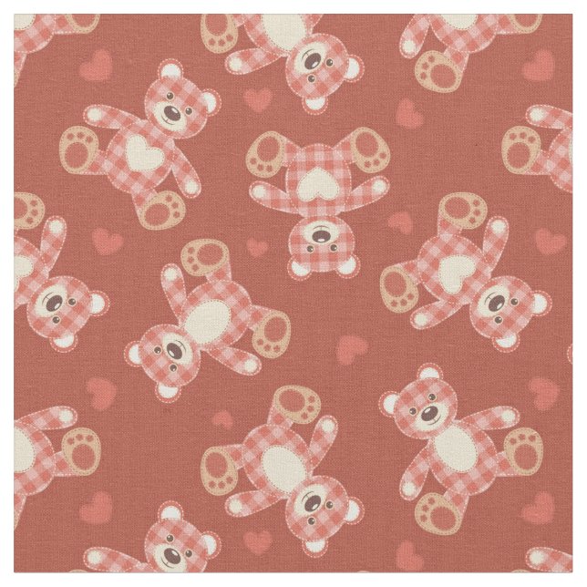 björnpatchworkmönster tyg (Närbild)