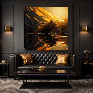 Björnreflektion Canvastryck