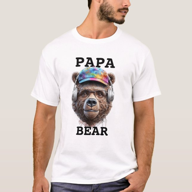 Björnskift i pappa - Coola Pappa-gåva till Fars da T Shirt (Framsida)