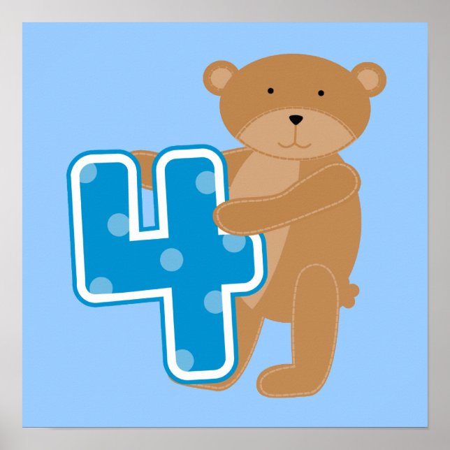 Björnskjortor och 4e födelsedagen-skjortor poster (Framsidan)