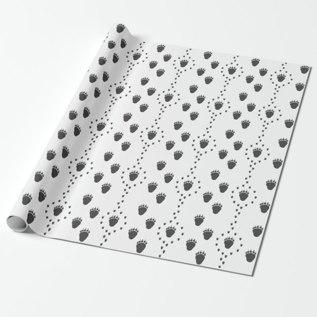 Björnspårning Papprare Presentpapper (Utrullad)
