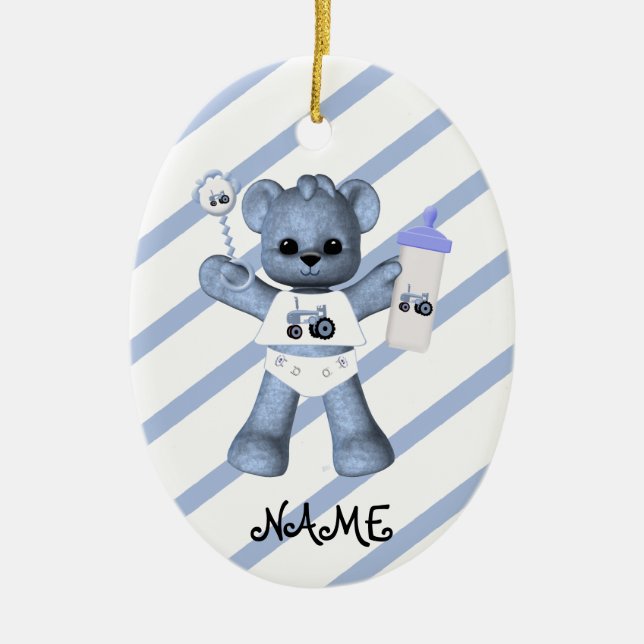 Björnspelare 1:a julprydnaden julgransprydnad keramik (Framsidan)