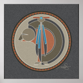 Björnsprit med grått-bakgrund Poster