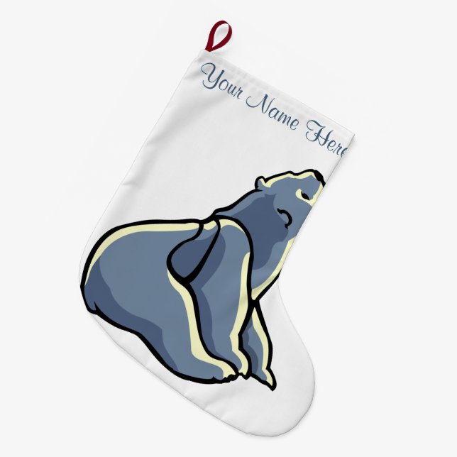 Björnstam Anpassningsbar Bear Unge Stocking Stor Julstrumpa (Framsidan (Hängande))
