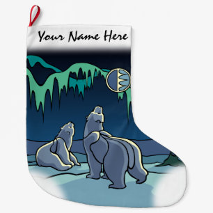 Björnstam Anpassningsbar Bear Unge Stocking Stor Julstrumpa