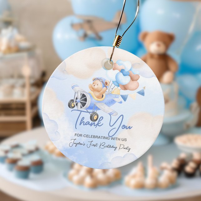 Björnsten Blåblå Björn Baby Tack Gåvor Etiketter (Skapare uppladdad)