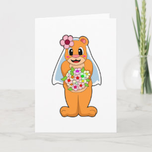 Björnsten med blommor kort