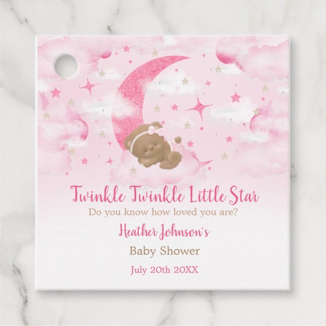 Björnstödsskugga för Lilla stjärna med Twinkle Twi Gåvor Etiketter (Framsida)