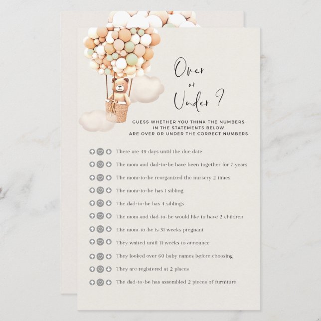 Björnstödsspel - över eller under (Fram/baksida)