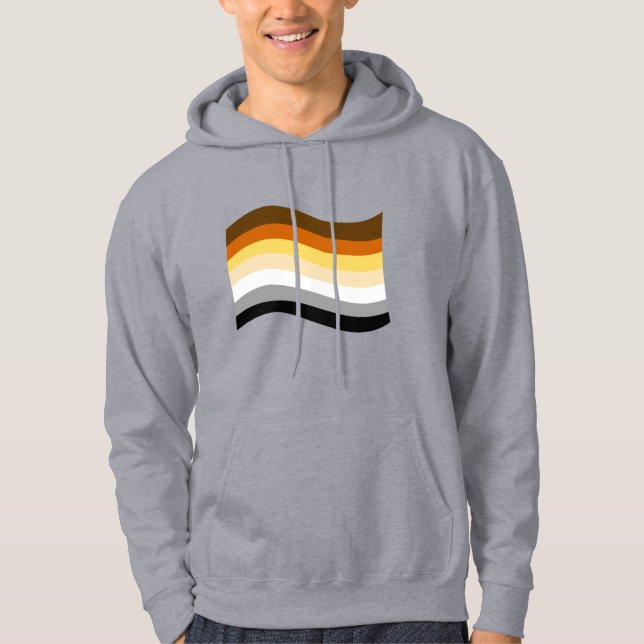 Björnstolt vågig flagga hoodie (Framsida)