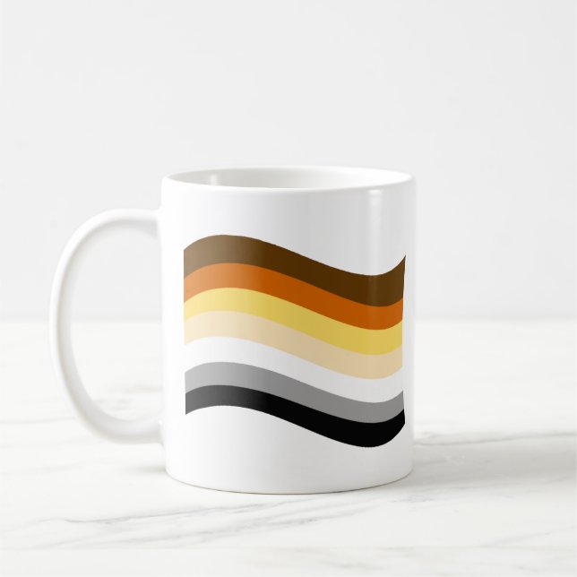 Björnstolt vågig flagga kaffemugg (Vänster)