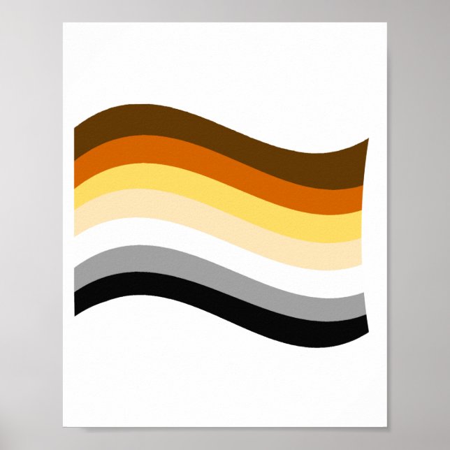 Björnstolt vågig flagga poster (Framsidan)