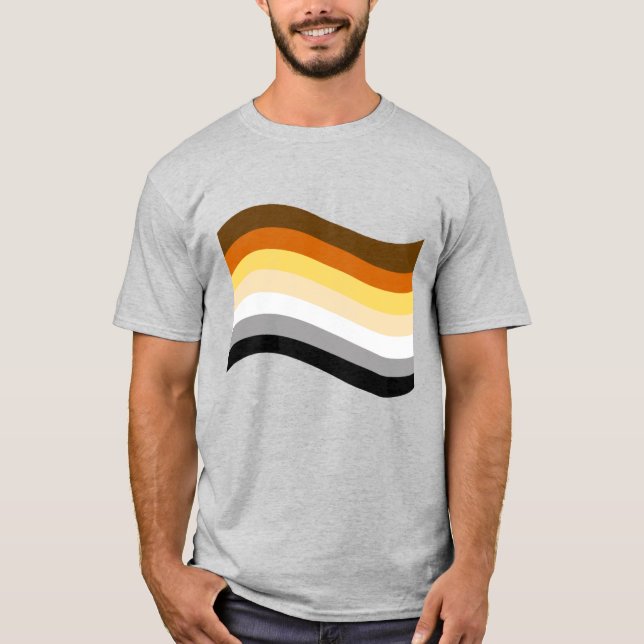 Björnstolt vågig flagga t shirt (Framsida)