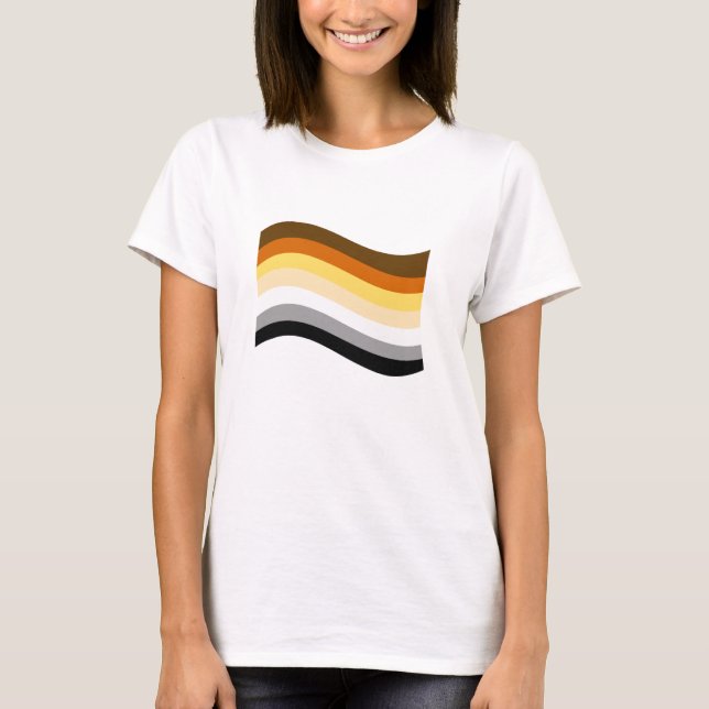 Björnstolt vågig flagga t shirt (Framsida)