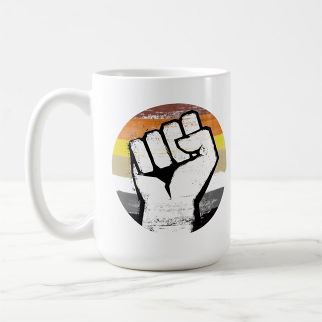 Björnstolthet nävar cirkeltryck kaffemugg (Vänster)