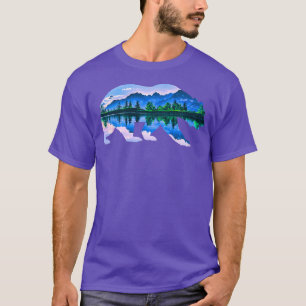Björnstötar med animaliska motiv vildmarksskog l t shirt