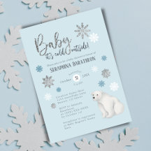 Björnstövel för blått Polar Bear Baby Shower