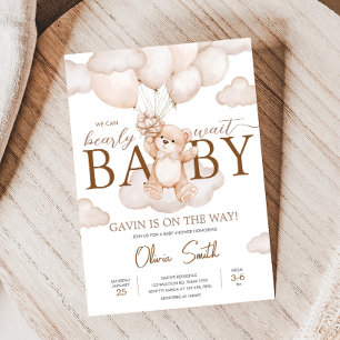 Björnstövel för brun Baby, babystövel Inbjudningar