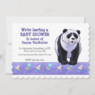 Björnstövel för kute Panda Bear Baby Shower Inbjudningar
