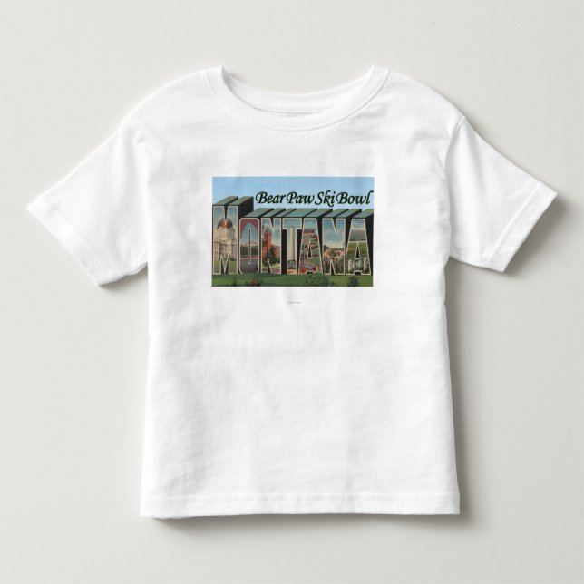 Björntassen skidar bunken, Montana - stora T-shirt (Framsida)