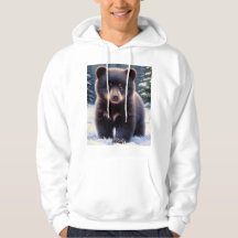 Björnunge i snö Unisex Vinterhoodie