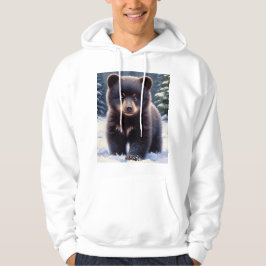 Björnunge i snö Unisex Vinterhoodie Hoodie