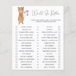 Björnunge / Would She Rather Baby Shower-spel