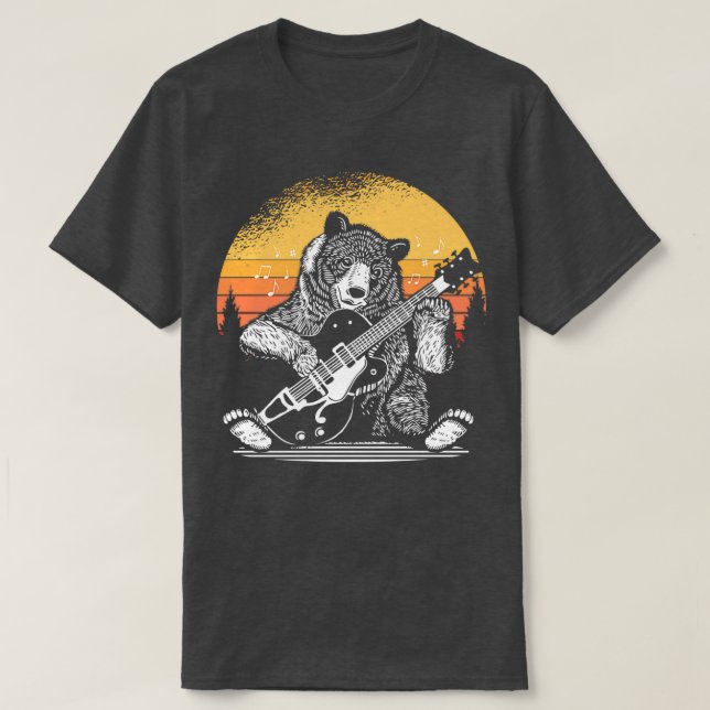 Björnuppel Guitar Grizzly Bear 1 T Shirt (Design framsida)