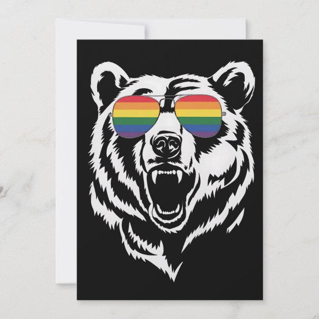 Björnväxel, HBT-Pride för regnbågssolglasögon, Fla Inbjudningar (Framsida)