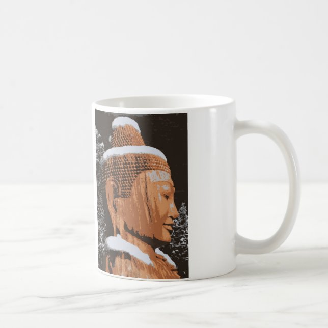 Björnvirke buddha med snö kaffemugg (Höger)