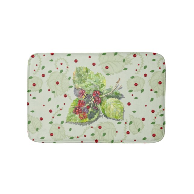 Björrött och svarta björnbär badrumsmatta (Framsidan)