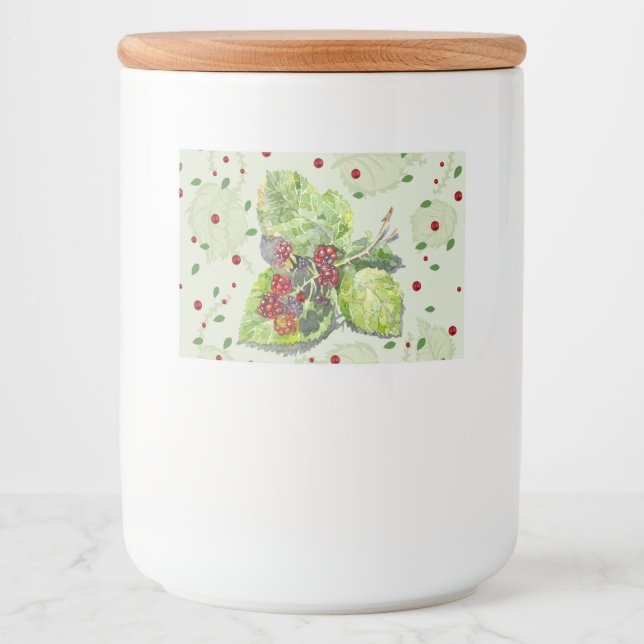 Björrött och svarta björnbär mat etiketter (Framsida)