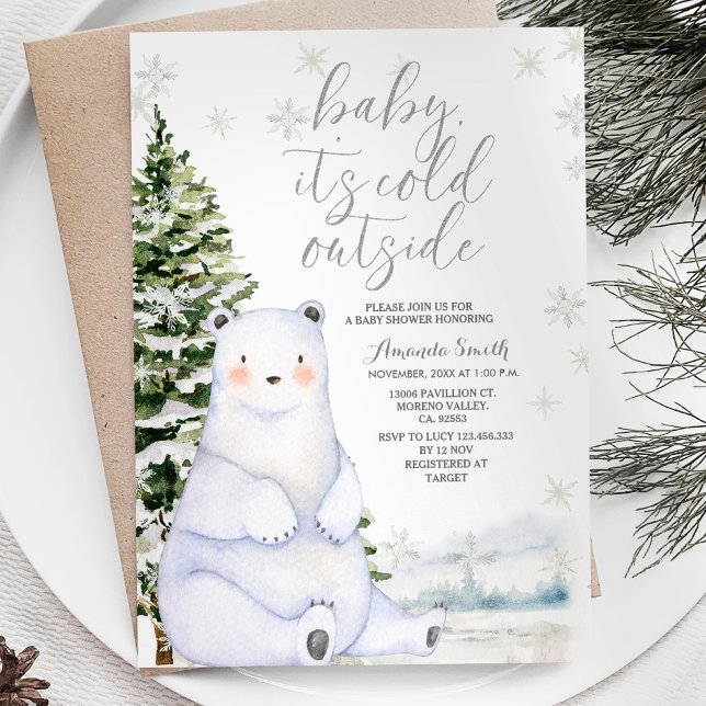 Björsartiklar i Snöflingor Träd Babykläder Inbjudningar (Skapare uppladdad)