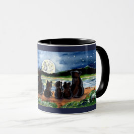 Björsfamilj och Måne-nattdesignern Blue Mugg