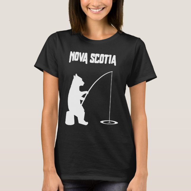 Björsfiske efter Nova Scotia Fishman angler T Shirt (Framsida)