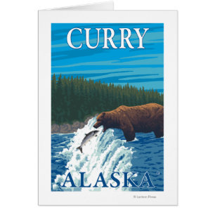 Björsfiske i floden Curry, Alaska Hälsningskort