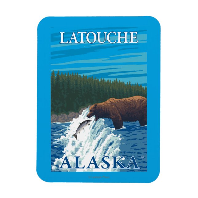 Björsfiske i floden Latouche, Alaska Magnet (Vertikal)