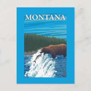 Björsfiske i floden Montana Vykort