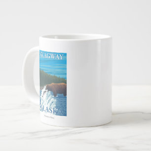 Björsfiske i floden Skagway, Alaska Jumbo Mugg