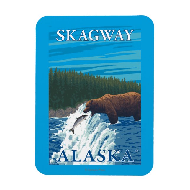 Björsfiske i floden Skagway, Alaska Magnet (Vertikal)