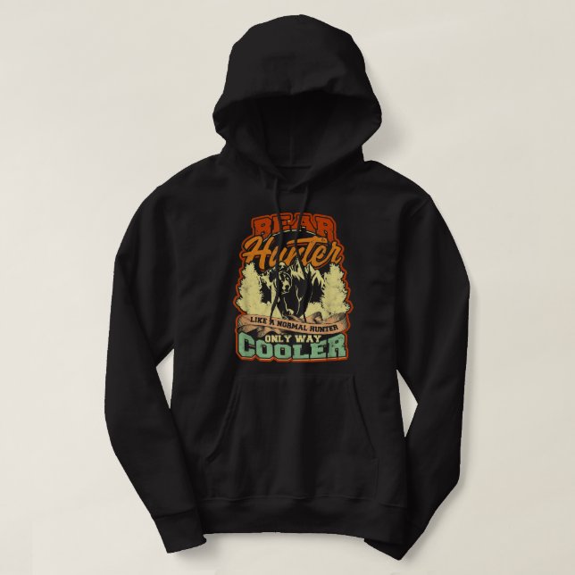 Björsjägare som en vanlig jägare som bara är en ky hoodie (Design framsida)