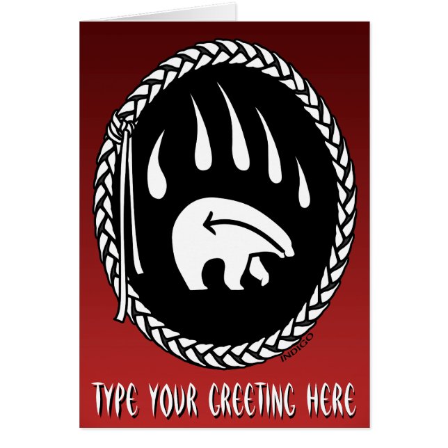 Björskort Anpassningsbar Björnkonst Hälsningskort (Framsidan)