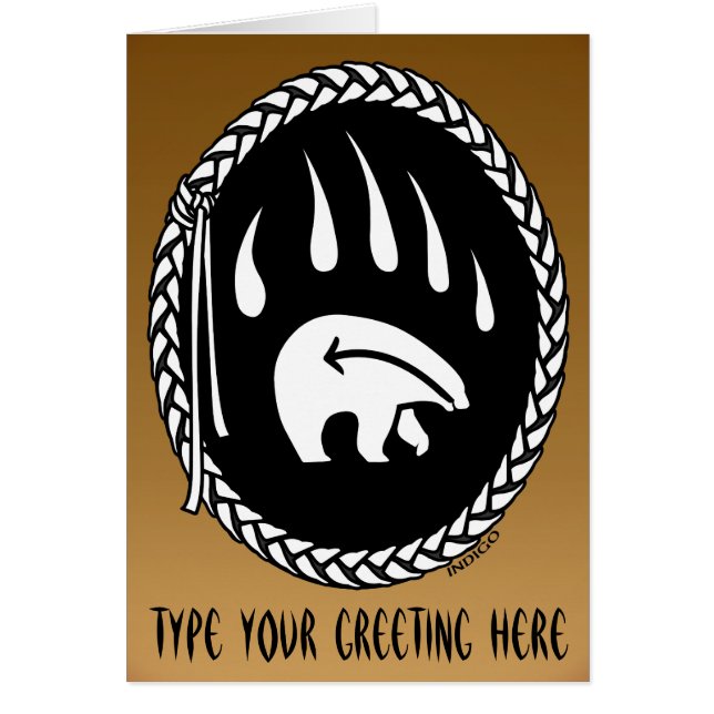 Björskort Anpassningsbar Björnkonst Hälsningskort (Framsidan)