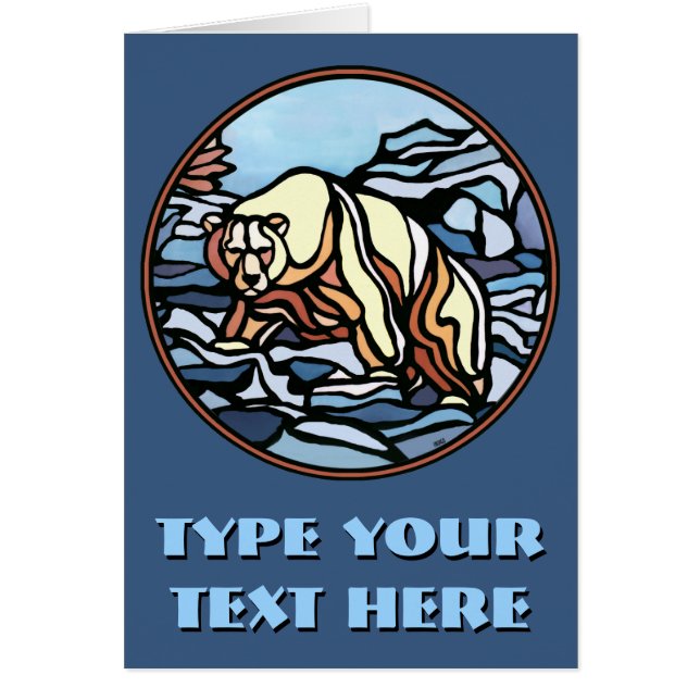 Björskort Anpassningsbar Polar Björskort Hälsningskort (Framsidan)