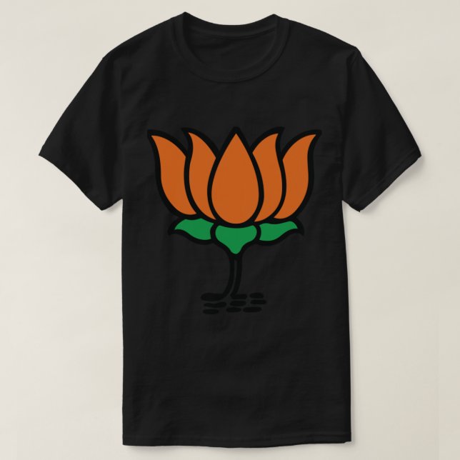 BJP Lotus Design Narendra Modi India BJP Supporter T Shirt (Design framsida)