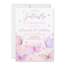 Bjud av fjäril första födelsedag