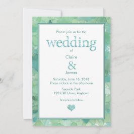 Bjud av glasbröllop till havs inbjudningar