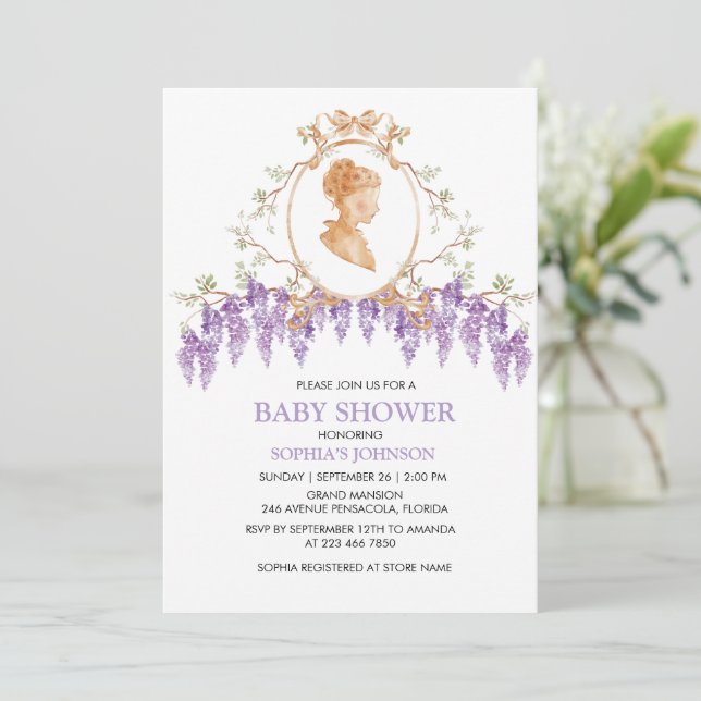 Bjud av GrandMillennium Wisteria Baby Shower Inbjudningar (Stående Fram)
