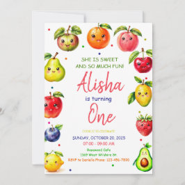 Bjud av jacklappad frukt på födelsedagen, sommaren inbjudningar